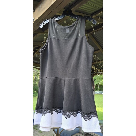 Ashley Stewart Women's Peplum Top Lace Sheer Sleeveless Black NWT 12 - Picture 3 of 4